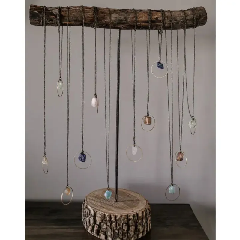 Rough Cut Semi-Precious Stones Brass Necklace sold by Sunbeam