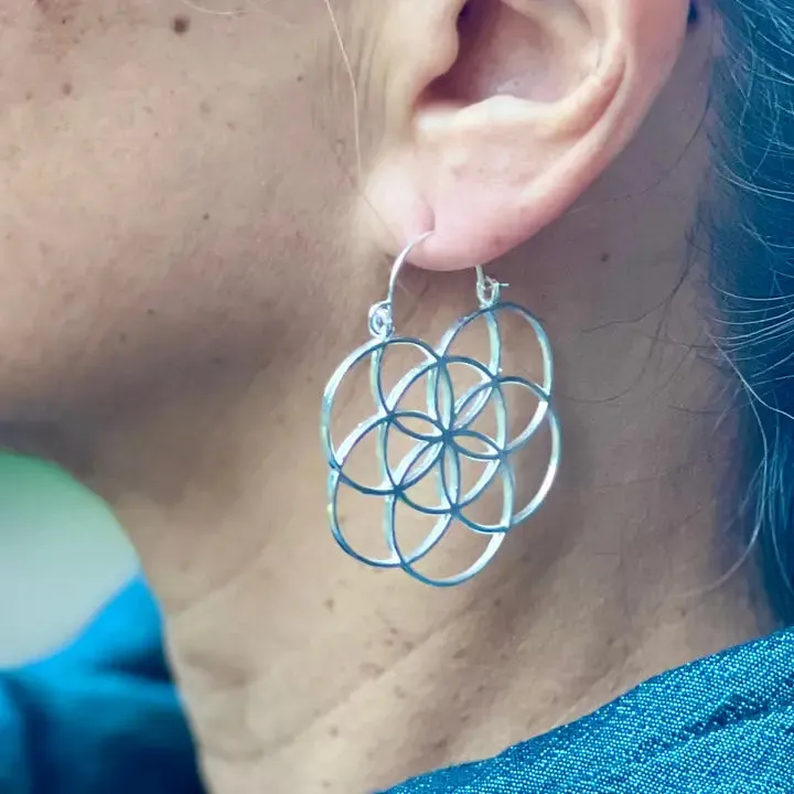 Lightweight Brass Silver Tone Seed of Life sold by Sunbeam product image thumbnail 2