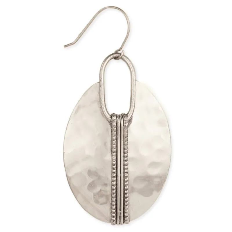 Boho Basics Silver Wrapped Oval Earring sold by Sunbeam