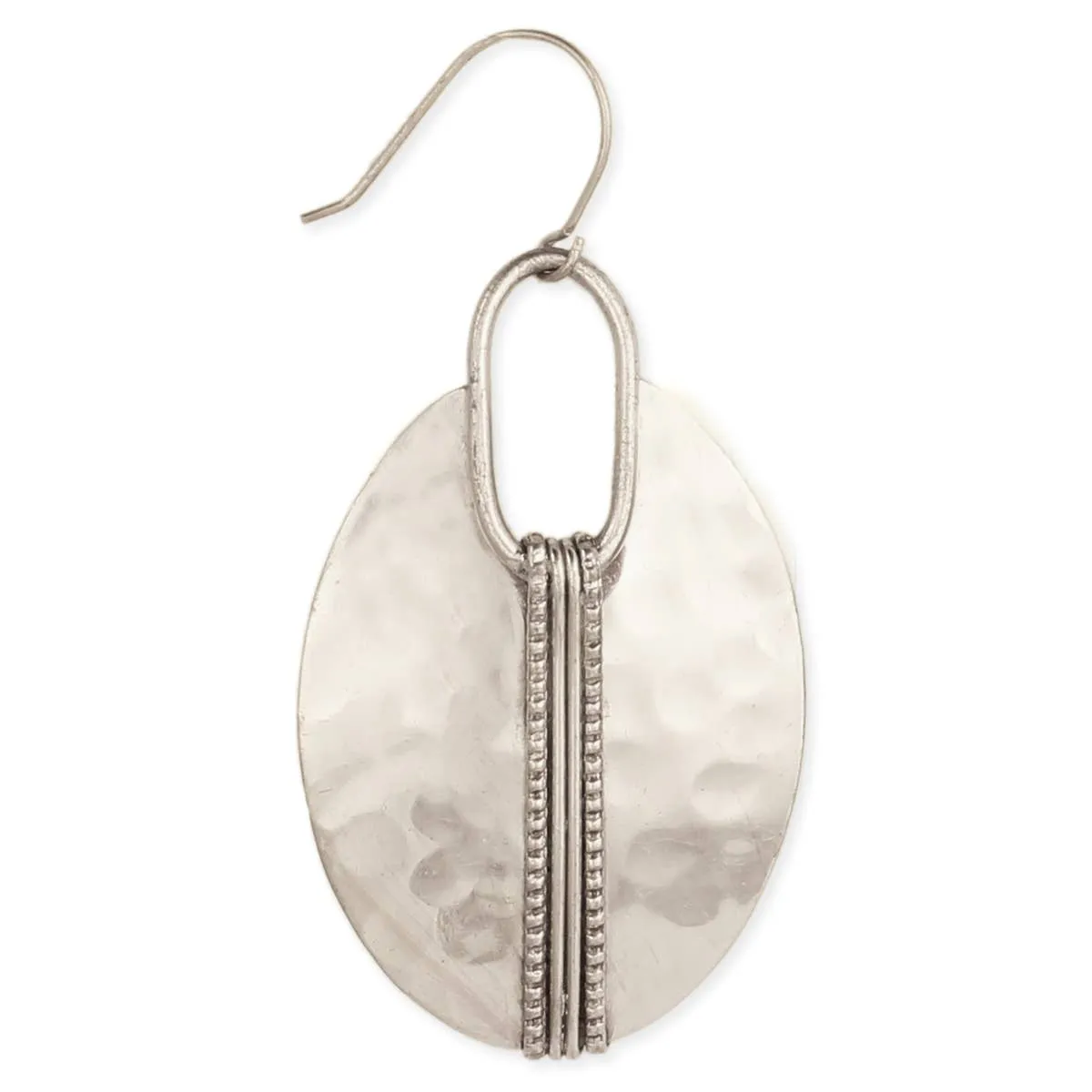Boho Basics Silver Wrapped Oval Earring sold by Sunbeam