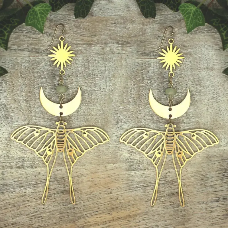 Celestial Luna Moth Oversized Earrings sold by Sunbeam