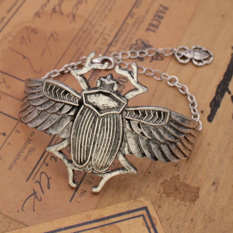 Egyptian Goddess Large Scarab Beetle Bracelet sold by Sunbeam