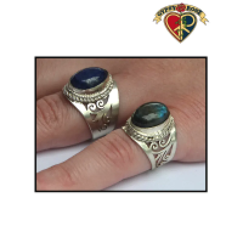 Semi Precious Stone Silver Plated Spiral Tree Ring sold by Sunbeam