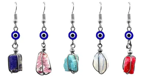 Wire Wrapped Raw Stone With Evil Eye sold by Sunbeam