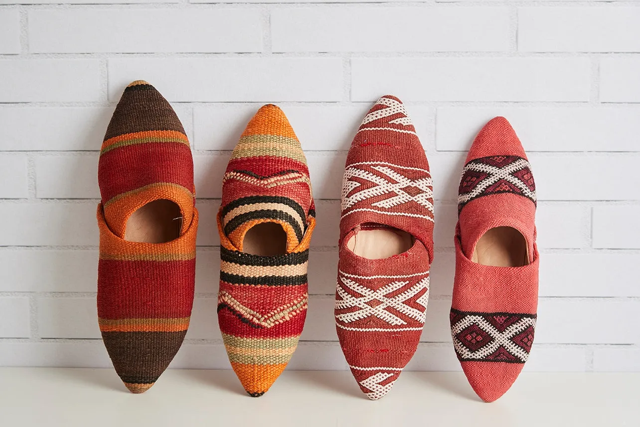 Moroccan Kilim Slippers sold by Sunbeam