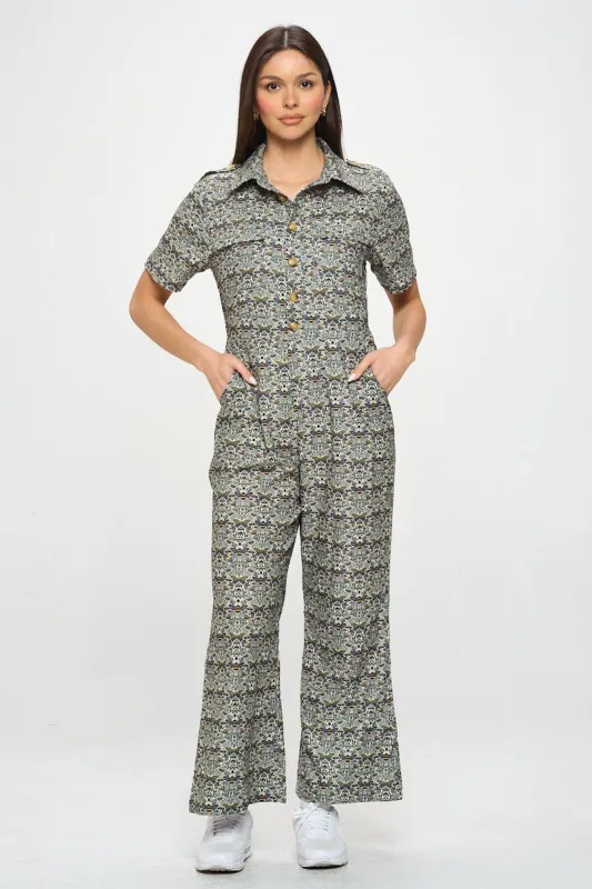 Bee Mushroom Print Overall Jumpsuit sold by Sunbeam