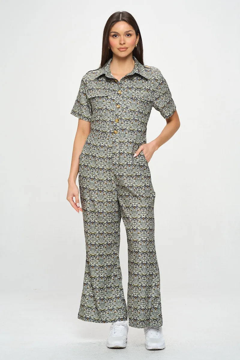 Bee Mushroom Print Overall Jumpsuit sold by Sunbeam product image thumbnail 4