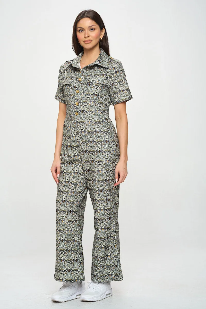 Bee Mushroom Print Overall Jumpsuit sold by Sunbeam product image thumbnail 5