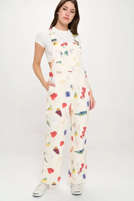 Delightful Spring Picnic Print Overalls sold by Sunbeam