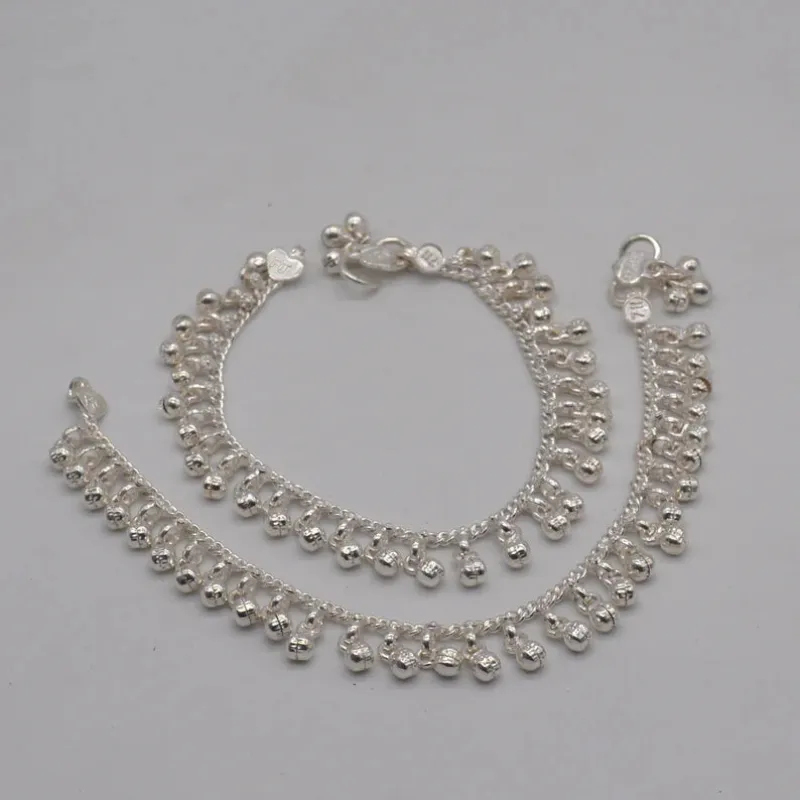 Indian Traditional Ethnic Silver Bell Anklet sold by Sunbeam