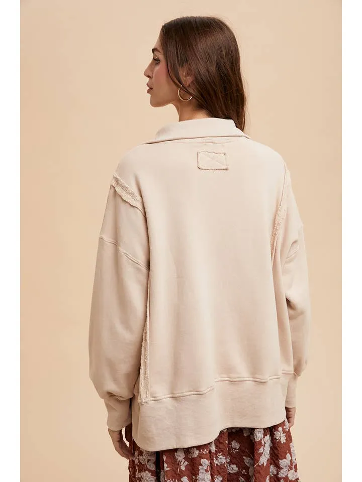 Vintage Washed Terry Polo Pullover sold by Sunbeam product image thumbnail 3