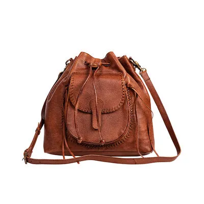 McKennon Trail Leather Bucket Bag sold by Sunbeam