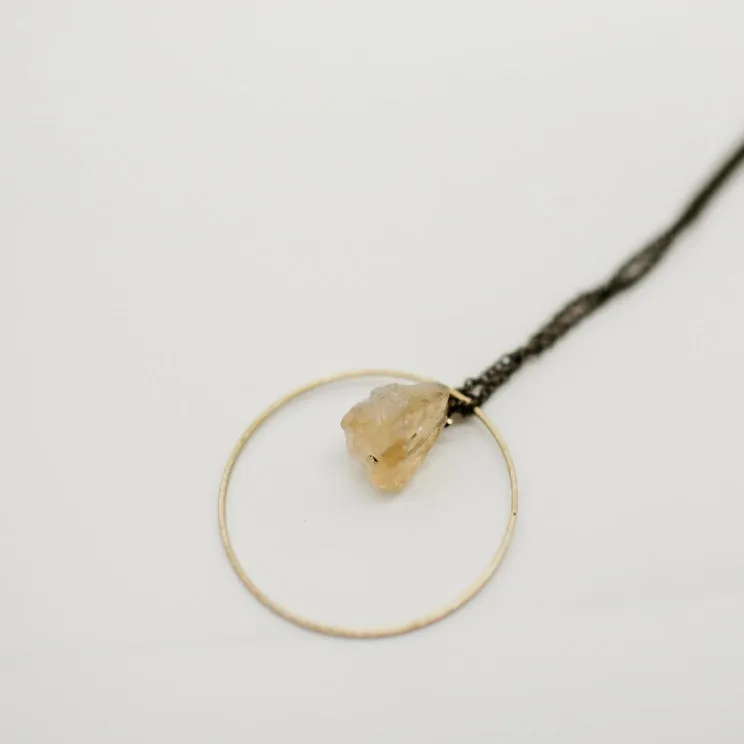 Rough Cut Semi-Precious Stone and Brass Necklace sold by Sunbeam product image thumbnail 4
