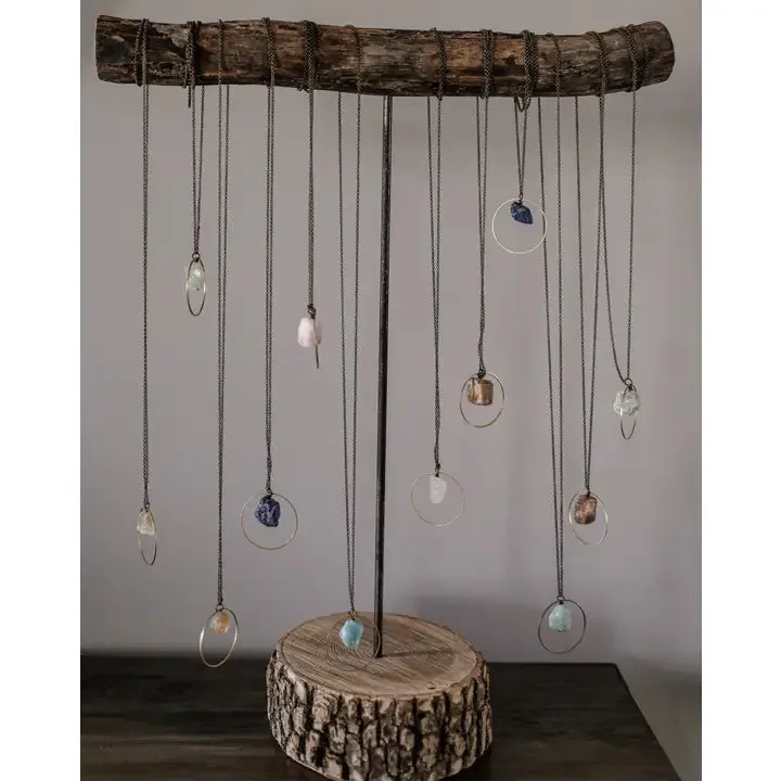 Rough Cut Semi-Precious Stone and Brass Necklace sold by Sunbeam