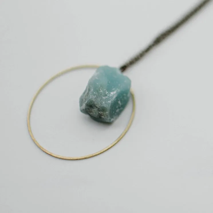 Rough Cut Semi-Precious Stone and Brass Necklace sold by Sunbeam product image thumbnail 2