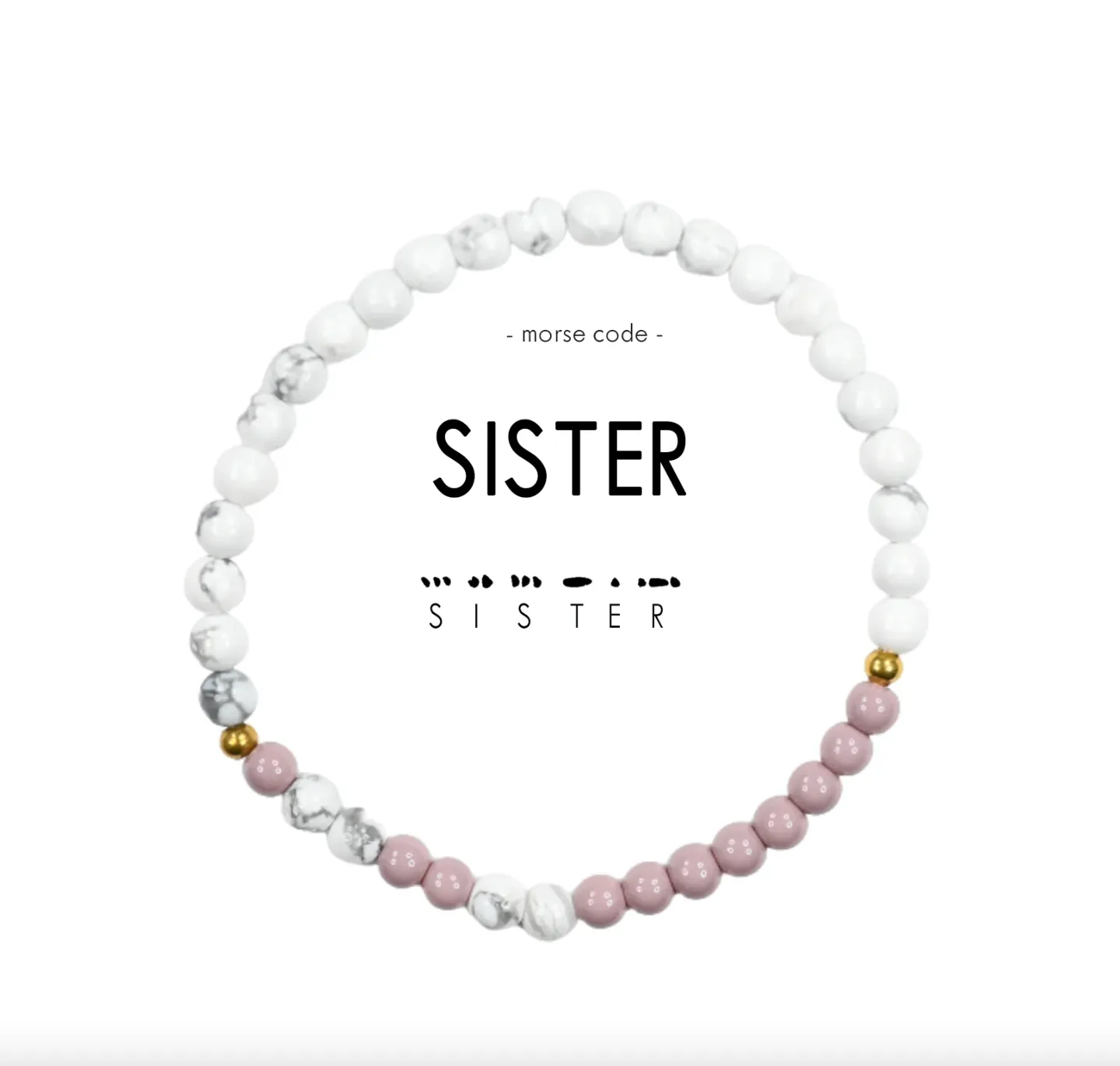Morse Code Matching Set | SISTER - Lilac & Howlite sold by Sunbeam
