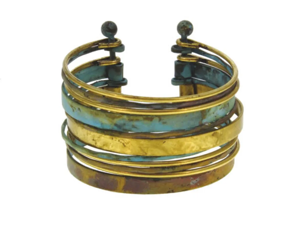 Patina and Gold Multi Cuff Bracelet sold by Sunbeam