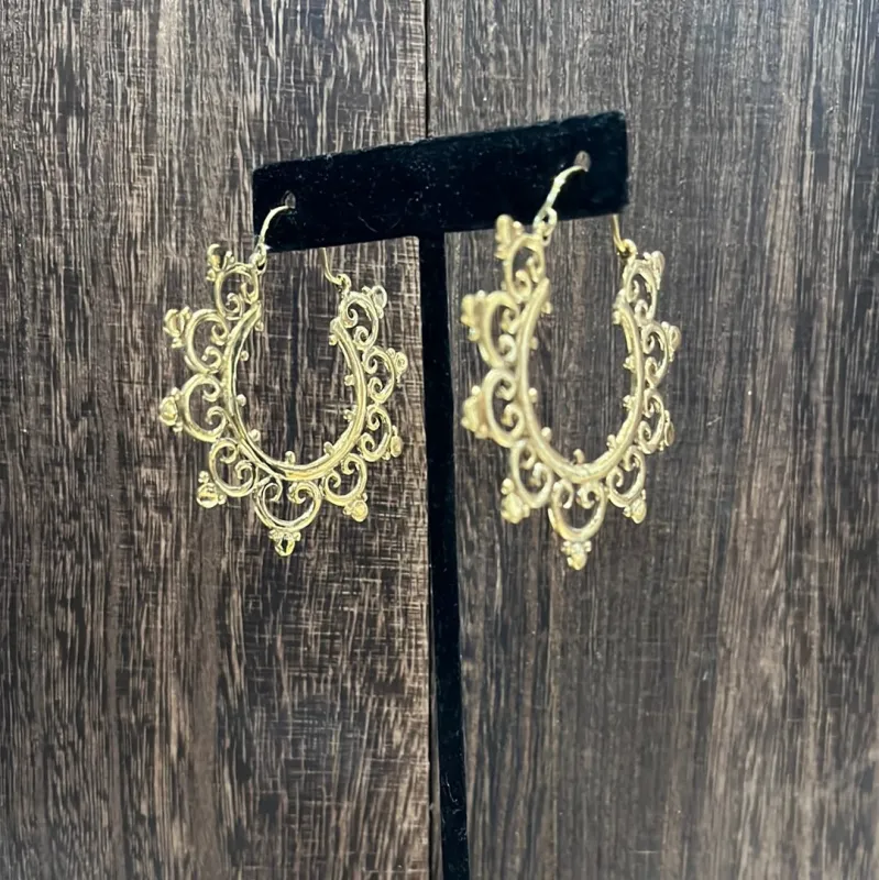 Brass Petal Starburst Earrings sold by Sunbeam