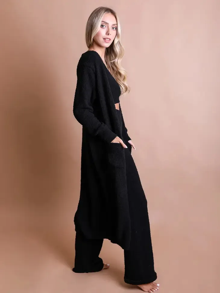 Boucle Cozy Longline Cardigan w/ Pockets - Black sold by Sunbeam product image thumbnail 2