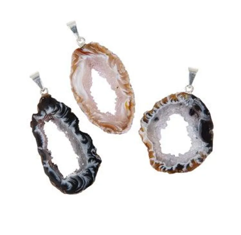 Plain Geode Slice Pendant sold by Sunbeam