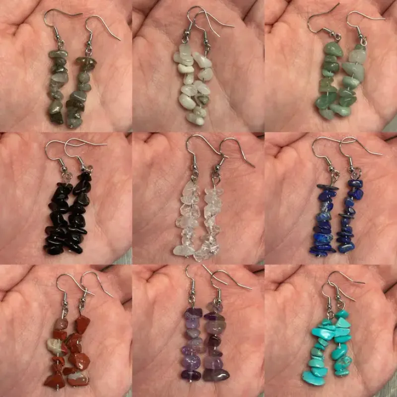 Gemstone Chip Earrings sold by Sunbeam