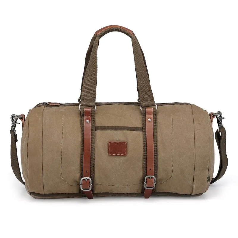 Forest Military-Inspired Canvas Weekender sold by Sunbeam