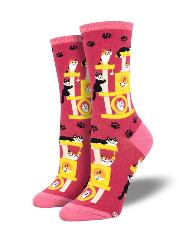 Women's Cool Cats Club Socks - Pink sold by Sunbeam
