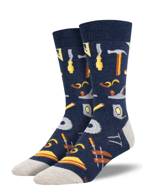Men's Can you Fix It Socks - Navy Heather sold by Sunbeam