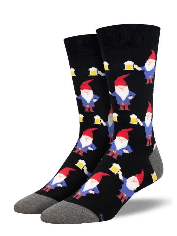 Men's Gnome More Beer Socks - Black sold by Sunbeam