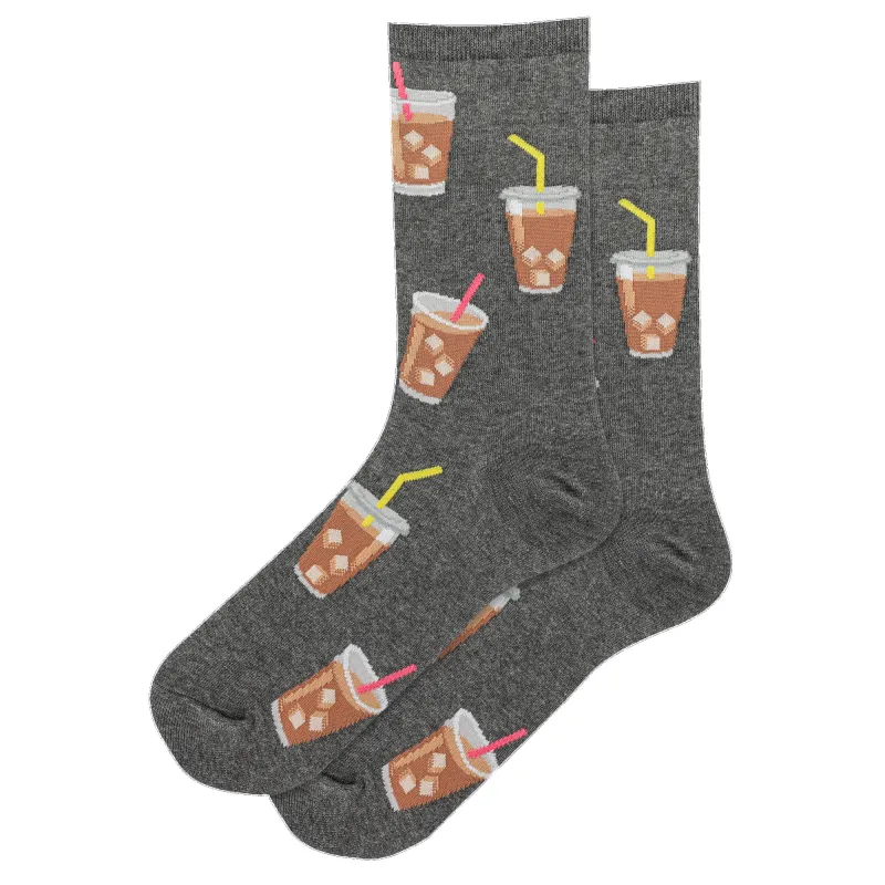 Women's Iced Coffee Crew Sock made by Hot Sox
