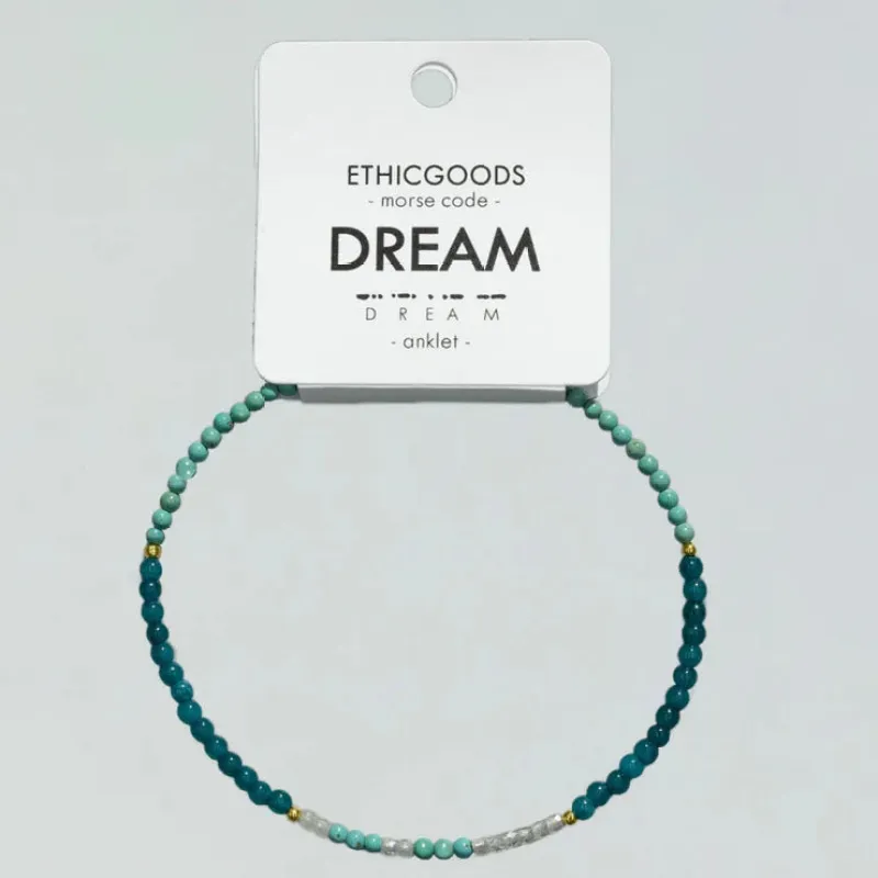 Morse Code Anklet | DREAM sold by Sunbeam