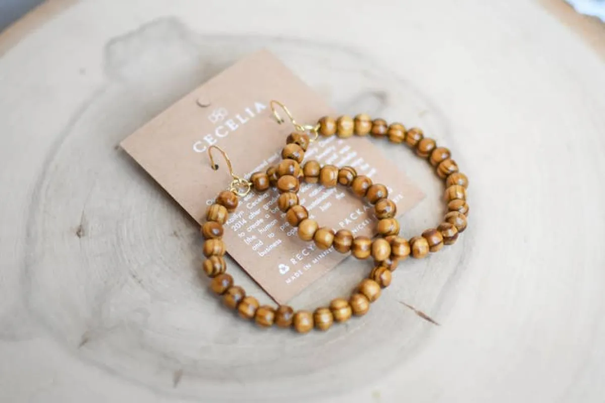 Wood Hoop Earring sold by Sunbeam