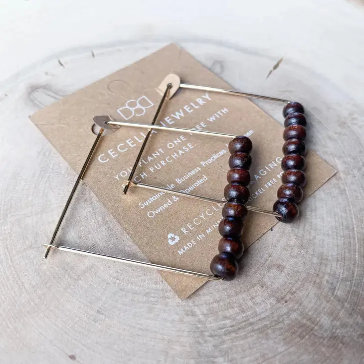 Beaded Square Hoop Earrings sold by Sunbeam product image thumbnail 3