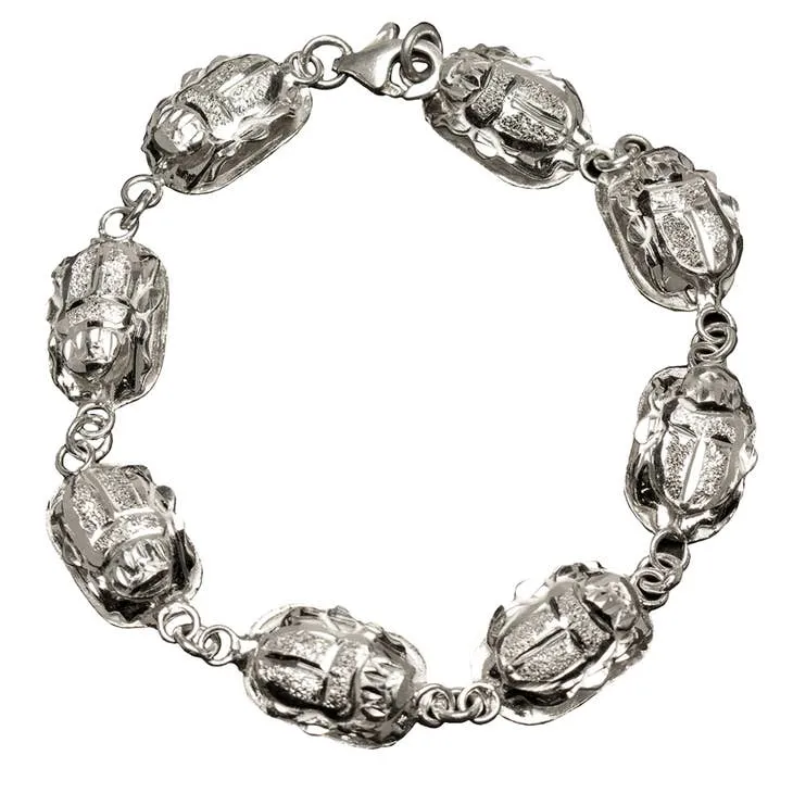 Sterling Silver Scarab Link Bracelet sold by Sunbeam product image thumbnail 2