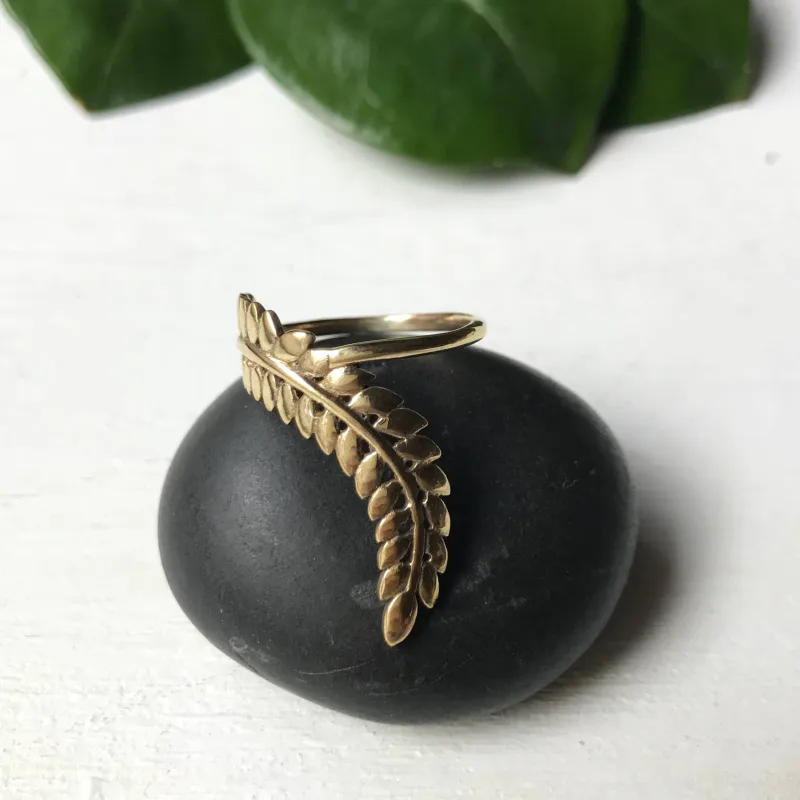 Draped Leaf Brass Ring sold by Sunbeam
