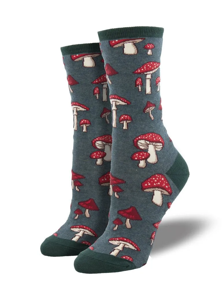 Women's Pretty Fly For A Fungi Green Socks sold by Sunbeam