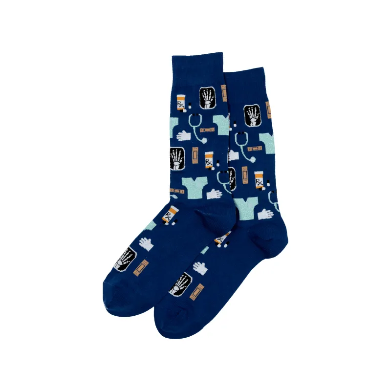 Men's Medical Crew Sock- Blue made by Hot Sox