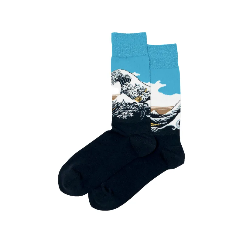 Men's Hokusai’s Great Wave Socks made by Hot Sox