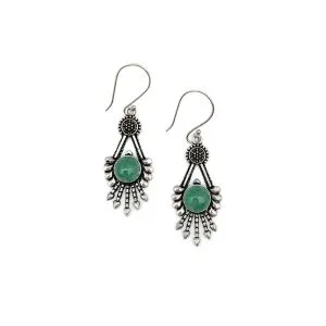 Tanvi Aventurine Earrings - Geometric Fringe sold by Sunbeam product image thumbnail 2