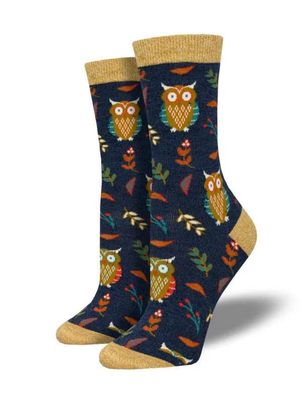 Cute Hoot Owl Bamboo Socks sold by Sunbeam