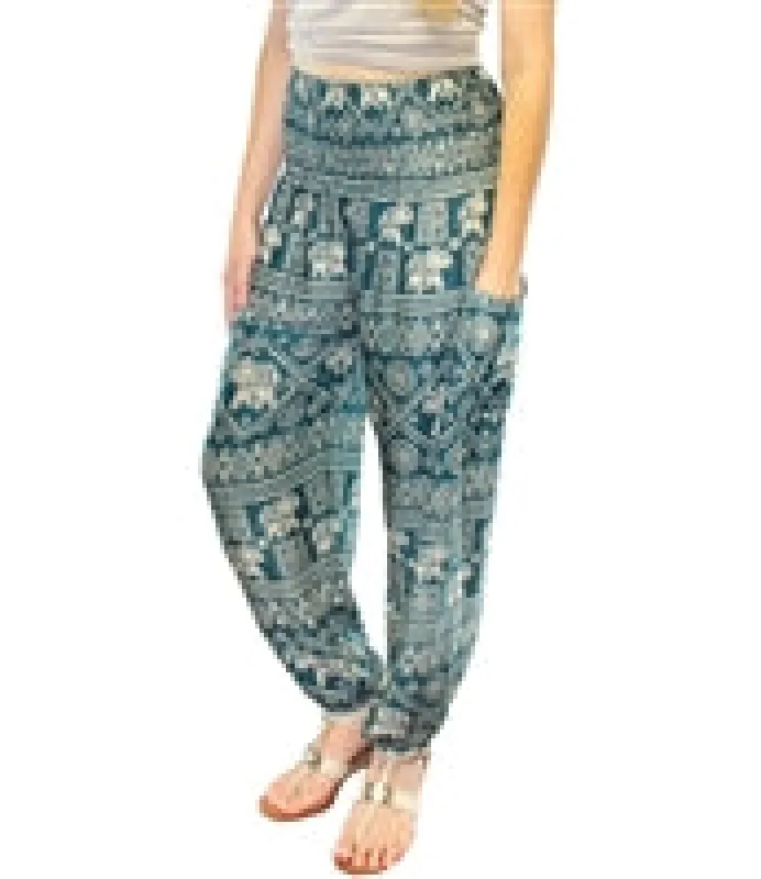 Jeannie Pants Elephant Cyan/Ecru sold by Sunbeam