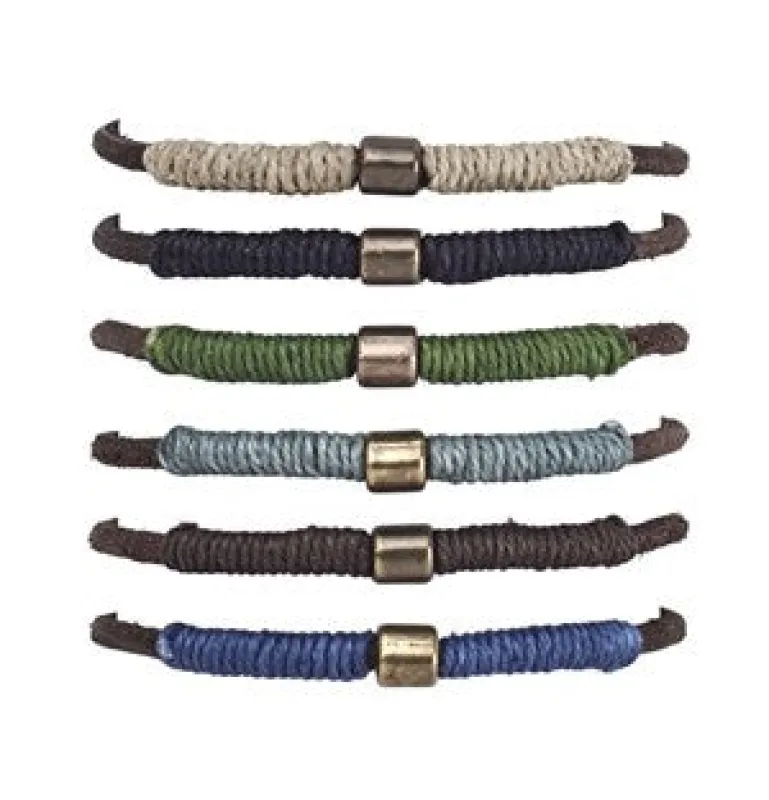 Adjustable Leather Bracelet with One Metal Bead sold by Sunbeam