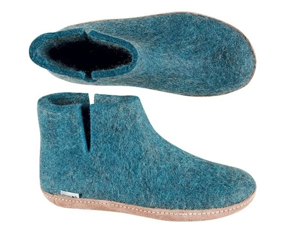 Glerups Wool Boot Leather Sole made by Glerups