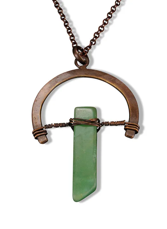 Aventurine Hemisphere Necklace sold by Sunbeam