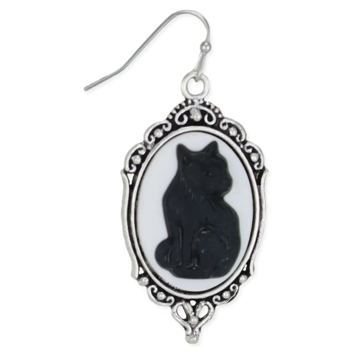 Purrfection Cat Cameo Silver Earrings sold by Sunbeam product image thumbnail 2