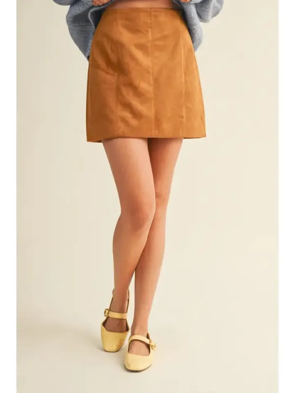 Fitted Suede Mini Skirt made by Mustard Seed