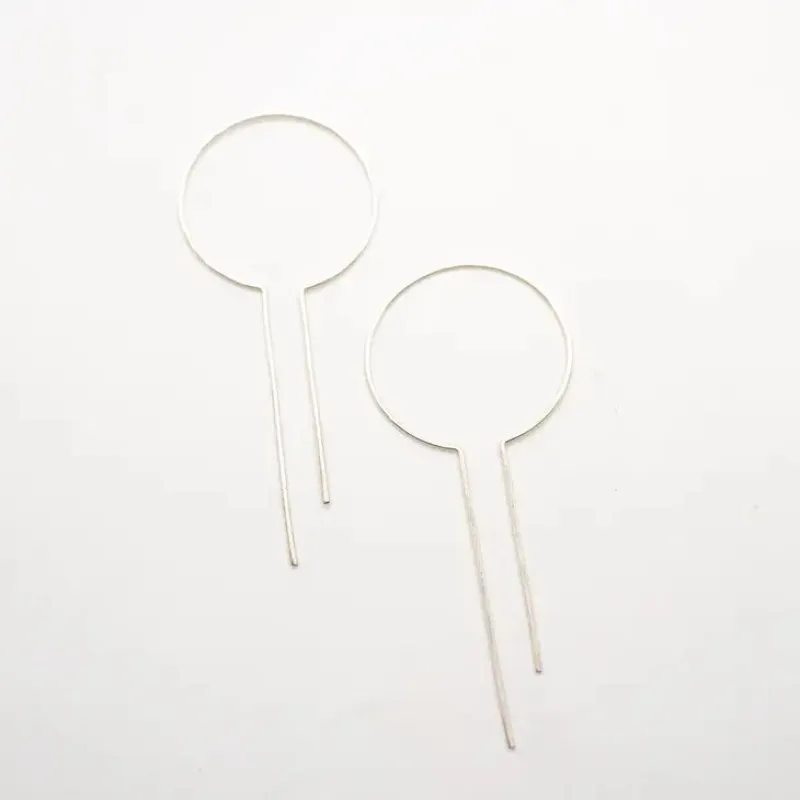Minimalist Open Bar Hoops - Sterling Silver made by Sunbeam
