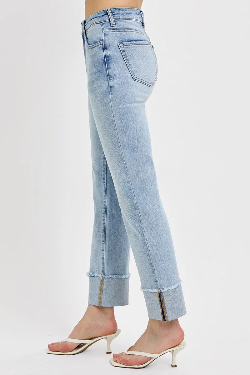 High Rise Straight Cuffed Relaxed Jeans - Light sold by Sunbeam product image thumbnail 2