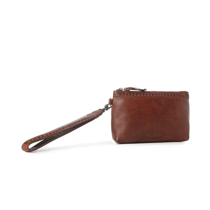 Zidana Ethel Mini Vegetable Tanned Leather Wristlet - Redwood sold by Sunbeam product image thumbnail 2
