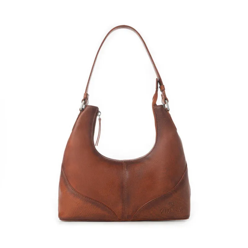 Zidana Winchester Loop Vegetable Tanned Leather Shoulder Bag - Maple Glaze made by Myra Bag